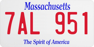 MA license plate 7AL951