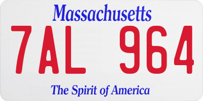 MA license plate 7AL964