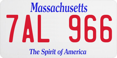 MA license plate 7AL966