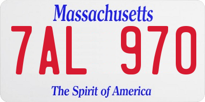 MA license plate 7AL970