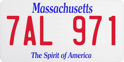 MA license plate 7AL971