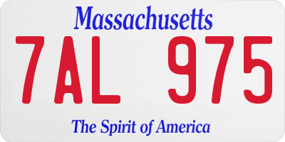 MA license plate 7AL975