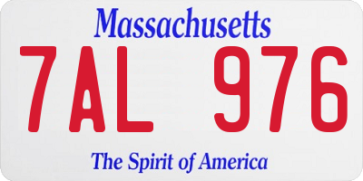 MA license plate 7AL976