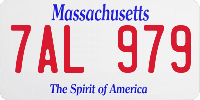 MA license plate 7AL979