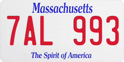 MA license plate 7AL993