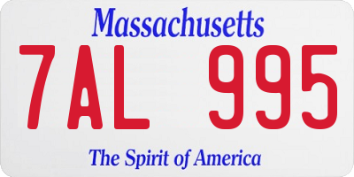 MA license plate 7AL995