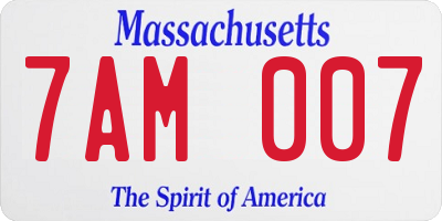 MA license plate 7AM007