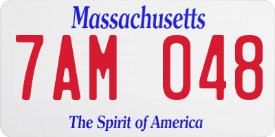MA license plate 7AM048