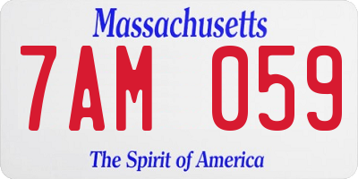 MA license plate 7AM059