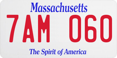 MA license plate 7AM060
