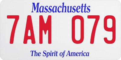 MA license plate 7AM079