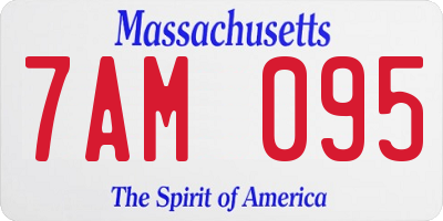 MA license plate 7AM095