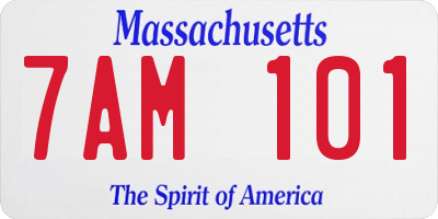 MA license plate 7AM101