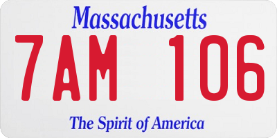 MA license plate 7AM106