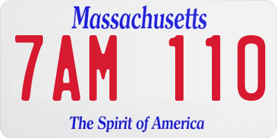MA license plate 7AM110