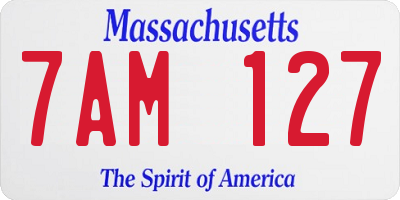 MA license plate 7AM127