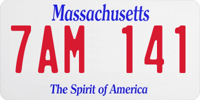 MA license plate 7AM141