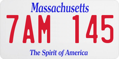 MA license plate 7AM145