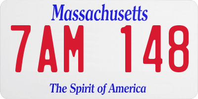 MA license plate 7AM148