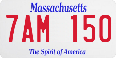 MA license plate 7AM150