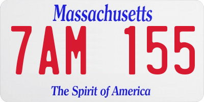 MA license plate 7AM155