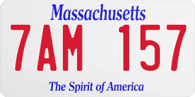 MA license plate 7AM157