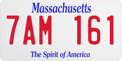 MA license plate 7AM161