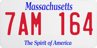 MA license plate 7AM164