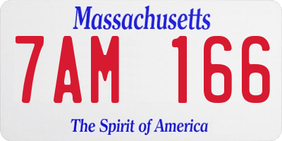 MA license plate 7AM166
