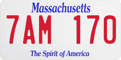 MA license plate 7AM170