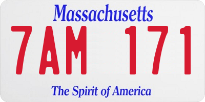 MA license plate 7AM171