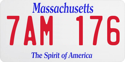 MA license plate 7AM176