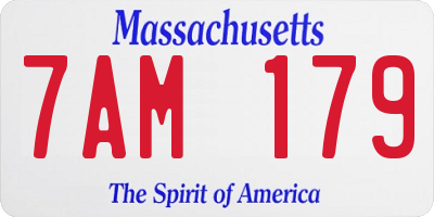 MA license plate 7AM179
