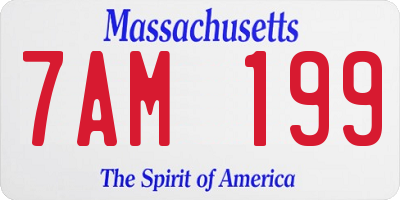 MA license plate 7AM199