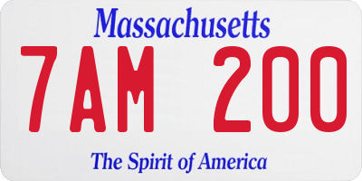 MA license plate 7AM200