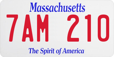 MA license plate 7AM210