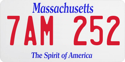 MA license plate 7AM252