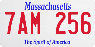 MA license plate 7AM256