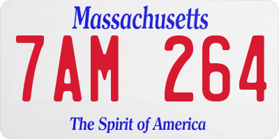 MA license plate 7AM264