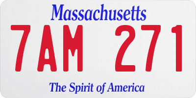 MA license plate 7AM271