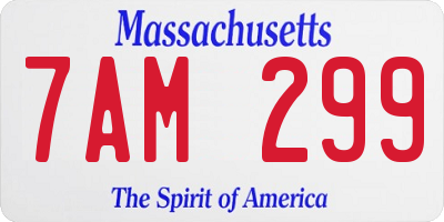 MA license plate 7AM299