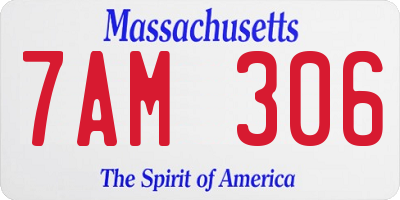 MA license plate 7AM306