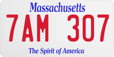MA license plate 7AM307