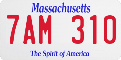 MA license plate 7AM310