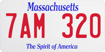 MA license plate 7AM320