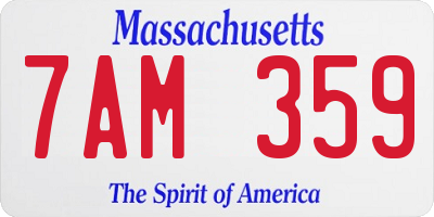 MA license plate 7AM359