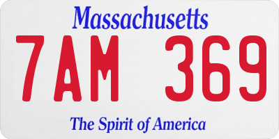 MA license plate 7AM369