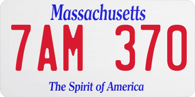 MA license plate 7AM370