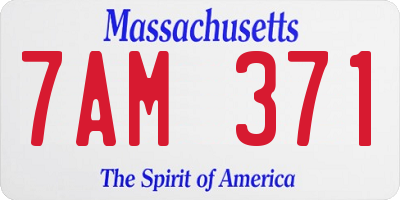 MA license plate 7AM371