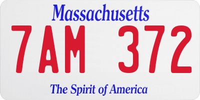 MA license plate 7AM372